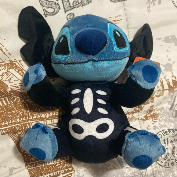 Disney Halloween Lilo And Stitch Skeleton Costume 8" Plush Stuffed Doll New - Picture 2 of 10